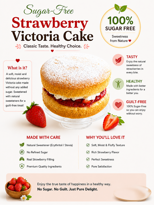 Sugar-Free Strawberry Victoria Cake,,sugar free cake recipe for diabetics